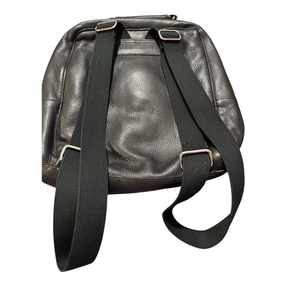 Calvin Klein Leather Backpack Black Pebbled CK Logo Flap Buckle K30513 NWT main image 4